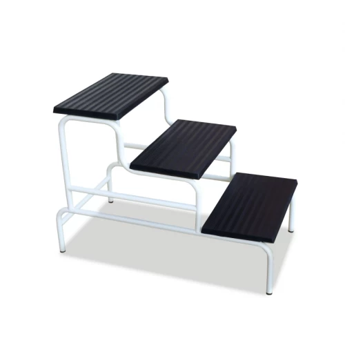 Banqueta/peldaño de acero pintado en blanco -> 3 peldaños