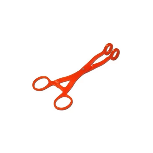 Pinza tiralenguas collin 18 cm en policarbonato naranja
